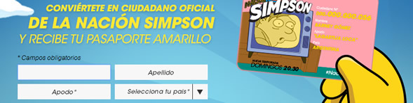 Pasaporte Nacion Simpson de Fox en Facebook - Descargar e Imprimir